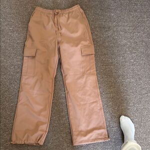 PINK Victoria's Secret Tan Cargo Pants Relaxed Fit